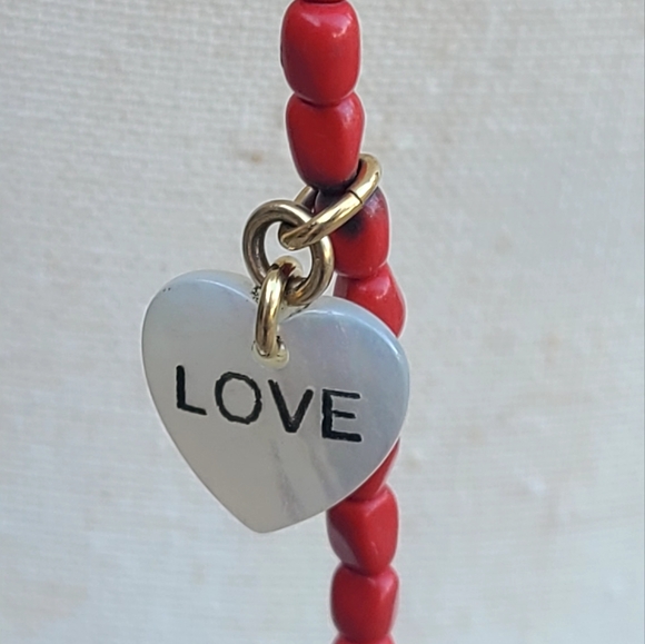 Corral Tone Beaded Charm Necklace - Picture 6 of 10